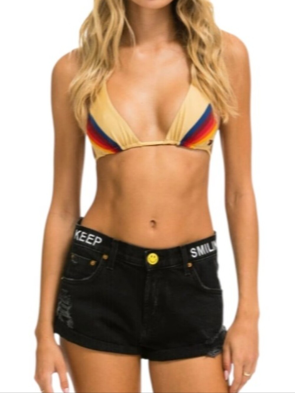 Aviator Nation Low-Rise Rocker Jean Shorts Vintage Black
